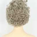 karlery Women Adult Short Curly White and Grey Wig Witch Enchanted Anime Wig for Halloween Cosplay Costume Party