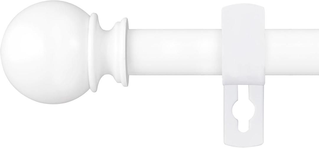 Curtain Rods for Windows 48 to 84 or 88 Inches Max - 5/8'' Metal Heavy Duty Curtain Rods Set - Rustic Decorative Drapery Rods with Brackets for Farmhouse, Bedroom, Sliding Glass Door(4-7.5 Feet-White)