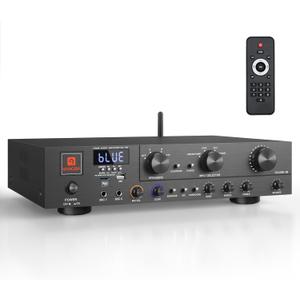 Vangoa Wireless Home Audio Theater Amplifier Stereo Receiver, 5.1 Channel 800 Watt Audio Component Receiver Amp with USB, SD, FM, 2 Mic with Echo, 3 Effects, 3-Band EQ for Studio, Home