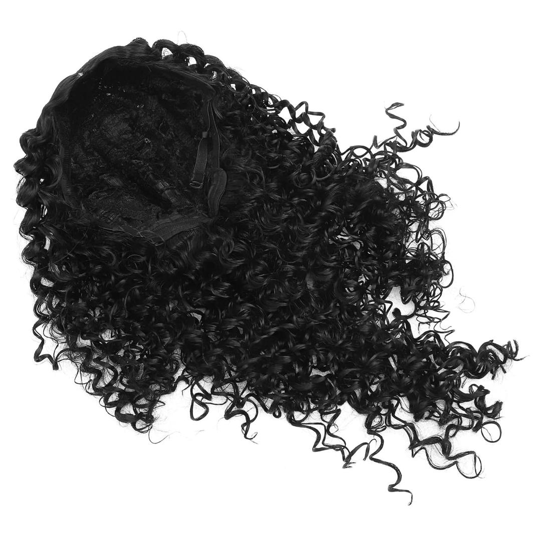 75CM Lace Front Synthetic Curly Wig for Black Women Water Wave Bundles Deep Wave Texture for Everyday Use and Special Occasions