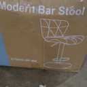 Sweetcrispy Bar Stools Set of 4, Modern Swivel Bar Chairs, Adjustable Fabric Upholstered Barstools Counter Height with Backrest for Bar, Kitchen Island, Dining Room, Black