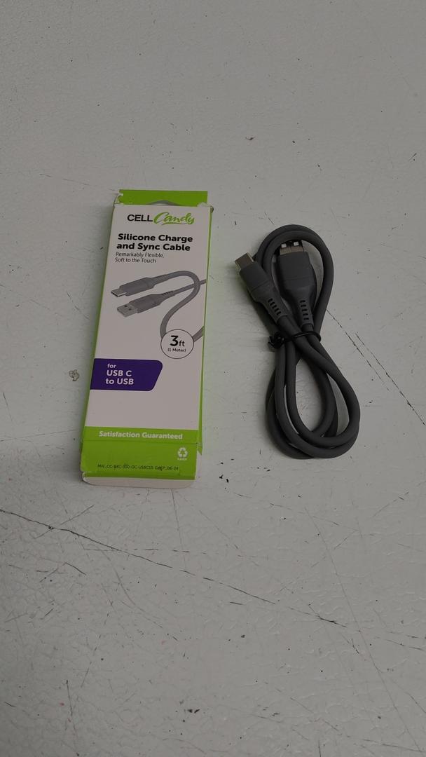 CELL CANDY SILICONE CHARGE AND SYNC CABLE for USB C to USB 3ft