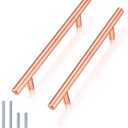 -4" Cabinet Pulls Solid Stainless Steel Drawer Pulls Brushed Rose Gold Finish,10 Pack-Kitchen Cabinet Handles T Bar Cupboard Furniture Hardware,Diameter 10mm(2/5 Inch), Hole Centers:102mm,10, 4 Inch Hole Centers