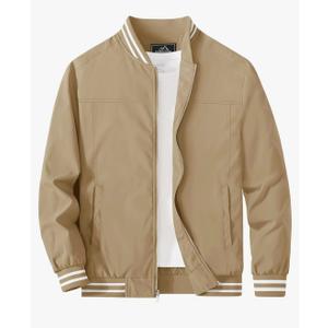 MAGCOMSEN Men's Bomber Jacket Lightweight Windbreaker Jackets Zip Up Windproof Jackets Casual Spring Fall Coat for Golf, S