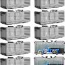 Model Car Display Case - Clear 1/64 Scale Toy Organizer, Dustproof Acrylic Storage Box | Stackable Racing Vehicle Model Storage Box, Secure Showcase for Miniature Race Cars, Collectible Diecast Displa (Black)