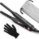 Wavytalk 3/10" Small Flat Iron, Pencil Flat Iron for Short Hair, Pixie Cut and Bangs, Curling Iron for Short Hair, Mini Hair Straightener for Edges with Anti-Pinch Design, Tiny Hair Straightener (Bright Rose Gold)