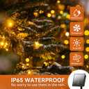 Outdoor String Lights Solar Powered Waterproof - 240 Led Solar String Lights for Outside with 8 Modes - Solar Twinkle Lights Outdoor Waterproof for Tree Patio Garden Wedding Party (110ft Warm White)