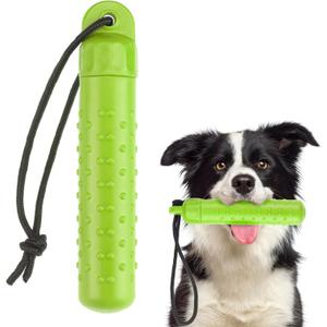 BINGPET Dog Float Bumper Toy,9.3 Inch Detachable Treat Dispensing Puzzle Toys,Training Dummy Retrieving Bumpers Summer Pool Toy Tug Game,Interactive Toys for Medium Large Dogs(Green)