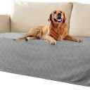 fuguitex Waterproof Dog Blanket Bed Cover Dog Crystal Velvet Moroccan Fuzzy Cozy Plush Pet Blanket Throw Blanket for Couch Sofa(30 * 70 inch, Light Grey+Grey)