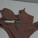 ZAFUL Women's Solid Spaghetti Strap Bralette Bikini Set Two Piece Swimsuit Large Brown