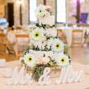 20 Pcs Fake Silk Gerbera Daisy Artificial Flowers with Stems Faux Daisies Flower Bulk for DIY Art Crafts Home Wedding Party Vase Centerpieces Tables Garland Wreath Decoration (White)