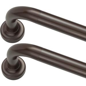 Warm Gold Curtain Rods 2 Pack,1 Inch Disc Curtain Rods for Windows 66 to 120",Blackout Wrap Around Curtain Rod with Aluminum Finials and Brackets,No Screw Disassembly Adjustable Curved Curtain Rod