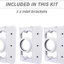 OVO Complete Set of Fittings for Central Vacuum Installation with 3 Low-Voltage inlets (Excluding Pipes), White, 1.5 Inch