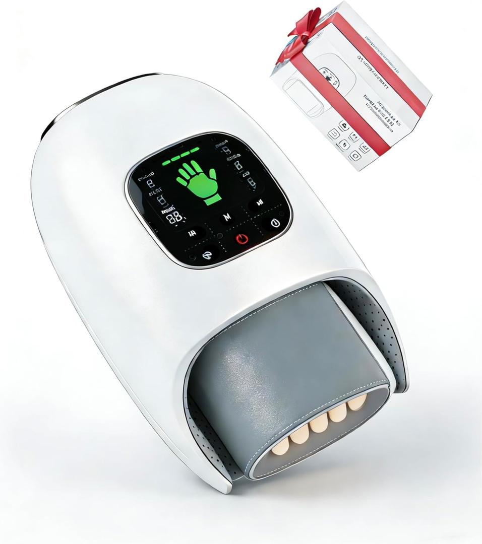 FadFun Hand Massager with Heat and Compression,Hand Massage for Hot and Cold Therapy Relief, Wrist Massager for Arthritis and Carpal Tunnel Relief,6 Modes and 6 Intensity Levels,Gifts for Mom Dad