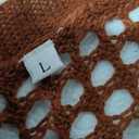 Zeagoo Women's 2025 Summer Crochet Lightweight Cardigan Short Sleeve Boho Kimono Oversized Open Front Sweater Tops (Large, Caramel)