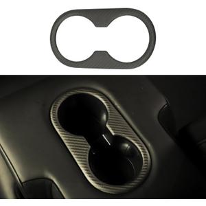 Carbon Fiber for Tesla Model 3 2021-2023 seat Cup Trough Patch,for Tesla Model y 2020-2023 Rear Water Cup Frame Carbon Fiber Interior Accessories (Matte)