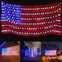 Super Larger Size American Flag Lights, July 4th Patriotic Lights with Ultra-Bright 420 LED, Waterproof Led Flag Net Light of USA, 4th of July Decor Independence Day Memorial Day