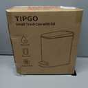 TIPGO Slim Bathroom Trash Can with Lid Soft Close, Step Pedal, 6 Liter / 1.6 Gallon Stainless Steel Trash Bin, Small Garbage Cans for Bedroom, Office, Kitchen (Matte Black)