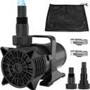 AquaMiracle 3200GPH Submersible Water Pump UL Certified Pond Pump with 20FT Cord, Adapters & Filter Bag, 170W Water Fountain Pump for Pond, Fountain, Waterfall, Fish Tank, Hydroponics