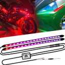 Qasim 14inch RGB LED Light Strip APP Control Multi Color,35.5CM Cool Start White Dynamic RGB Amber Turn Signal DRL Sequential Strip Grille Chassis Light Kit for Car/Snowbike/SUV/Bike/Truck