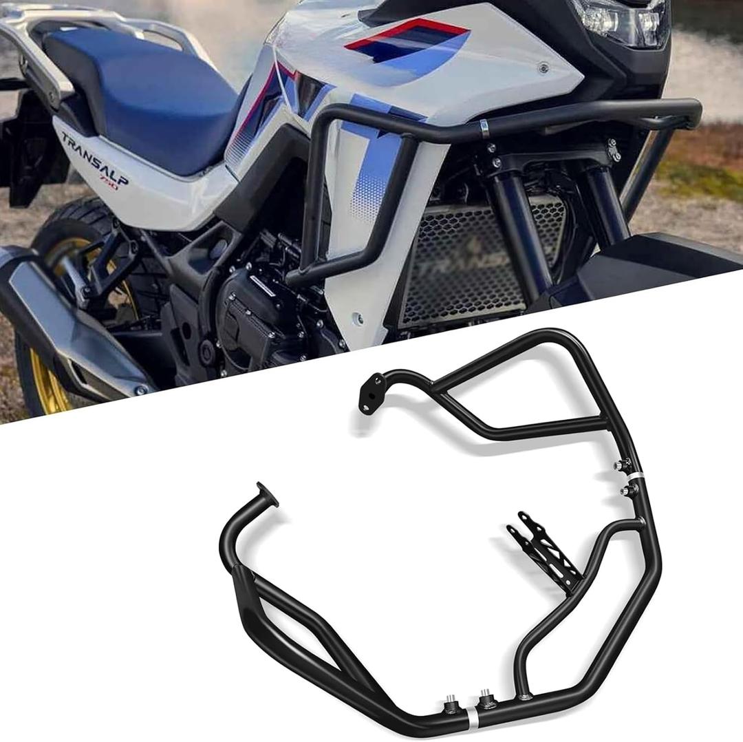 for XL750 TRANSALP XL 750 Transalp 2023 2024 2025 2026 Accessories Motorcycle Bumper Anti-Collision Bar Engine Guard Guard Frame Bumper Engine Protector (Upper Bumper Black)