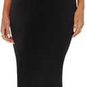 REORIA Women's Summer Cowl Neck Mesh Sleeveless Tank Dress Sexy Double Lined Bodycon Maxi Long Dresses (Large, Black)