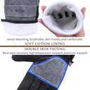WZQH Leather Work Gloves for Men or Women, Large Glove for Gardening, Tig/Mig Welding, Construction, Chainsaw, Farm, Ranch, etc. Cowhide, Cotton Lined, Utility, Firm Grip, Durable. Grey-Black L