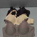 3 Pack Nursing Bras for Breastfeeding, Seamless Maternity Bra Women Pregnancy with Extra Bra Extenders & Clips (Black Beige Grey)