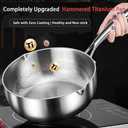 Titanium Hammered Pan Pro, 2026 New Multifunctional Ultra-Durable Scratch-Resistant Non Stick with Dual Pour Spout, Even Heating for Cooking with All Cooktops,with lid,7.08in