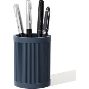Aesthetic Pen Holder For Desk, Modern Silicone Pencil Holder, Stylish Office Desk Decor, Made of 5 mm Thickened Premium Silicone, Office Desk Organizer And Accessories (Dark Blue)