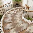 PADOOR 15PC Stair-Treads Non Slip, 3D Peel and Stick Stair Treads for Wooden Steps Indoor, Stair-Carpet Treads Washable Reusable Adhesive Stair-Runner Rugs for Kids and Dogs 8"x30" Brown