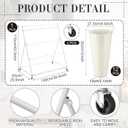 Flower Display Stand with Buckets 3 Layers, White, 1 Set