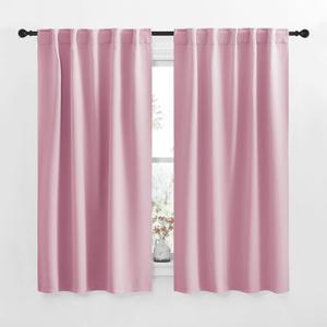 NICETOWN RV Curtains for Camper Windows - (Rouge Pink Color) 34x54 Inch, 2 Panels Set, Thermal Insulated Room Darkening Blackout Drapes/Draperies with Rod Pocket & Back Tab for Half Window