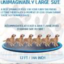 Lewtemi 12 ft Extra Large Non Slip Splash Pad 144" for Adult and Dog Giant Thicken Sprinkler Pool Summer Outdoor Fun Backyard Fountain Mat for Pet Dog(Classic Style)