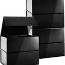 Stockroom Plus Magnetic Gift Boxes with Lids - 9.5 x 7 x 4 In, Gloss Black, Pack of 6 - Secure Magnetic Closure - Jewelry Gift Box Set for Birthday & Wedding Presents, Bridesmaid & Groomsmen Proposals