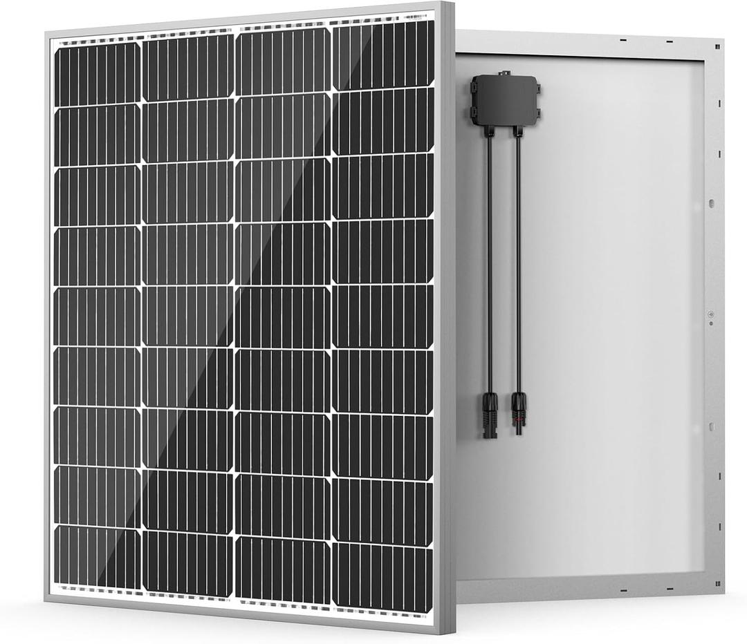 HQST 100W 12V Solar Panel, 9BB, 23% High Efficiency, Grade A+ Cells, IP65