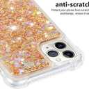 Compatible with iPhone 11 Pro Max Case, Bling Glitter Liquid Clear Case Floating Quicksand Shockproof Protective Sparkle Silicone Soft TPU Case for iPhone 11 Pro Max. YBL Love Gold
