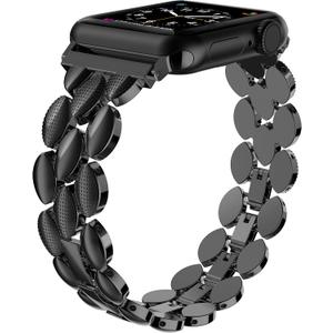 Moolia Elegant Metal Strap Compatible with Apple Watch Band 38mm 40mm 41mm 42mm Metal Fashion Women Replacement Strap Bracelet for iWatch Series 11/10/9/8/7/6/5/4/3/2/1 Black