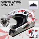 Motocross Helmet,Youth & Kids ATV Dirt Bike Motorcycle, BMX 4-Wheeler Off-Road Mountain Bike Helmet,DOT Certified,W/Gloves Goggles Mask 4-Piece Set (White, Large)