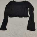  Cropped Long Sleeve T Shirts for Woman - Slim Fit Crew Neck Crop Tops, Basic Women's Cropped Tee Casual Wear Workout, Size XL