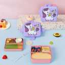 Freshmage Bento Box, Double-Layer Lunch Box Container with 3 Compartments, Large Capacity, Leakproof and BPA Free Bento Lunch Box, Durable, Drop-Proof, Dishwasher and Microwave Safe, Pink