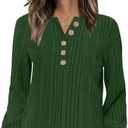 DouBCQ Long Sleeve Shirts for Women Lightweight Henley Sweater Fashion Casual Crewneck Tunic Tops (Small, Black)