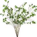 JOPY 5Pcs Faux Ficus Twig 43.3" Artificial Ficus Branches Greenery Stems Faux Green Branches for Vase Home Office Wedding Decoration