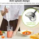Bonsenkitchen Hand Blender, Immersion Blender with 2 Mixing Speed, Electric Portable Handheld Stick Mixer with Stainless Steel Blades for Soup, Smoothie, Puree, Baby Food, White