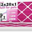 12x20x1 Air Filter by Colorfil | Color Changing Filters for Cat and Dog Odor | MERV 8 Furnace AC Filter for Pet Hair and Dust | 11.5"x19.5"x0.75" Exact Size | Pack of 2