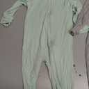 Aablexema Baby Footless Pajamas Zipper with Mitten, Rayon from Bamboo, Infant Long Sleeve Romper Pjs 6-12 Months