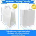 Reli. 100 Pack | 10"x6.75"x12" | Large White Paper Bags w/Handles | Ideal for To Go/Take Out/Restaurant Bags with Handles, Shopping, Retail, Gifts | 25% larger than 10"x5"x13"