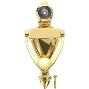 PATIKIL 9/16" Door Knocker with Viewer, 1 Pcs 180 Degree Door Viewer Die-Cast Construction with Peephole Fits 1-3/8inch to 2-3/8inch Door Peep Hole for Home Office Hotel, Gold