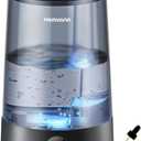 Homvana 3.6L Cool Mist Humidifiers for Bedroom, Large Room, Home, House, Office, Living Room, 34H Top Fill Easy to Clean Small Humidifier for Plants indoor, Grow Tents, Greenhouse, Filterless (Black)