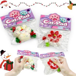 2Pcs Taba Squishy Toys,Valentines Cat Paw Cute Kawaii Squeeze Toys ,Sticky Squishy Fidget Toys Silicone Squeeze Toy for Stress Relief,Cute Soft Toys,Best Valentines Gift for Anniversary (2cream+red)